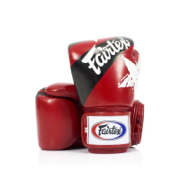 Перчатки боксерские с бинтами Fairtex BGV1 Nation Print 12 унций, красные