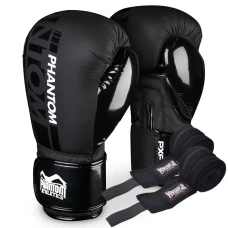 Рукавички боксерські з бинтами Phantom APEX Speed 16 унцій, чорні