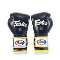 Перчатки боксерские с бинтами Fairtex Mexican BGV9 14 унций, сине-желтые