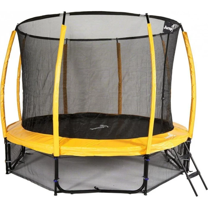 Батут Jumpi Maxy Comfort Plus с внутренней сеткой 12,5 фута 374 см желтый