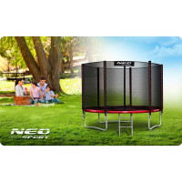 Батут Neo-Sport с наружной сеткой 6 футов 183 см черно-красный
