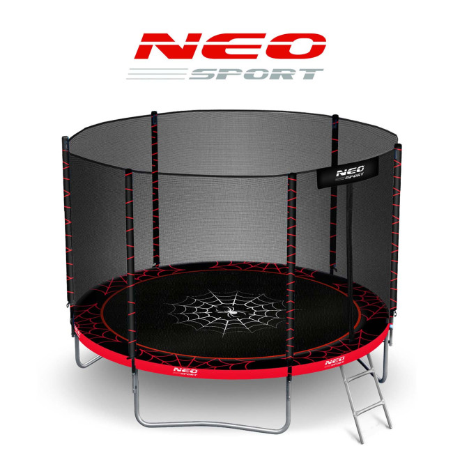 Батут Neo-Sport с наружной сеткой 6 футов 183 см черно-красный