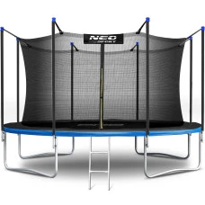 Батут Neo-Sport з внутрішньою сіткою 12 футів 374 см чорно-синій