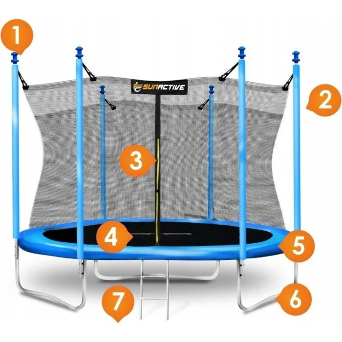 Батут SunActive TR 12FT-2 с внутренней сеткой 12 футов 374 см голубой