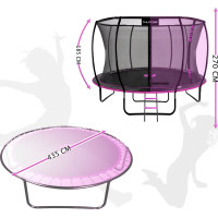 Батут THUNDER INSIDE ULTRA з внутрішньою сіткою 14 футів 427 см чорно-рожевий