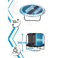 Батут THUNDER INSIDE ELITE с внутренней сеткой 10 футов 305 см черный