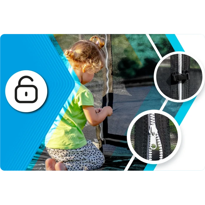 Батут THUNDER INSIDE ELITE з внутрішньою сіткою 10 футів 305 см чорний