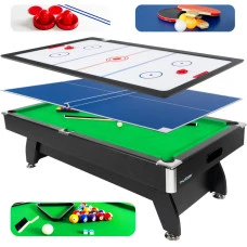 Бильярдный стол THUNDER с накрытием для аэрохоккея/пинг-понга 9FT BOLD-BLACK