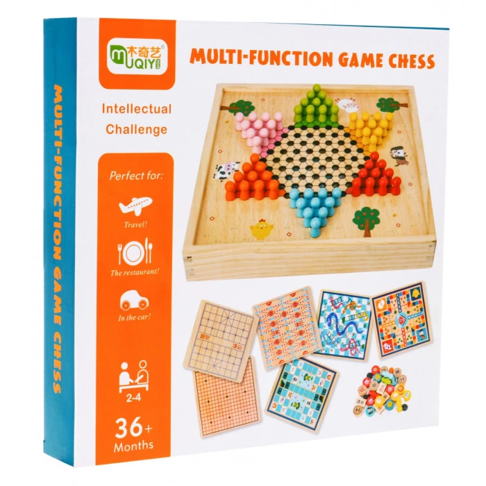 Настільний набір 6в1 Ramiz Trylma Snakes and Ladders Chess Chinese GO