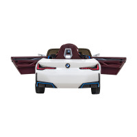 Детский автомобиль BMW i4 на аккумуляторе Белый + Медленный старт + EVA + Экокожа + Audio LED + Пульт