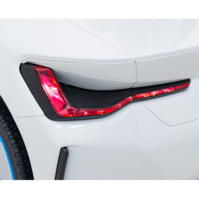 Дитячий автомобіль BMW i4 на акумуляторі Білий + Повільний старт + EVA + Екошкіра + Audio LED + Пульт