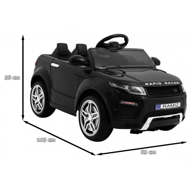 Дитячий електромобіль Rapid Racer Black + Пульт + Вільний старт + EVA + MP3 LED