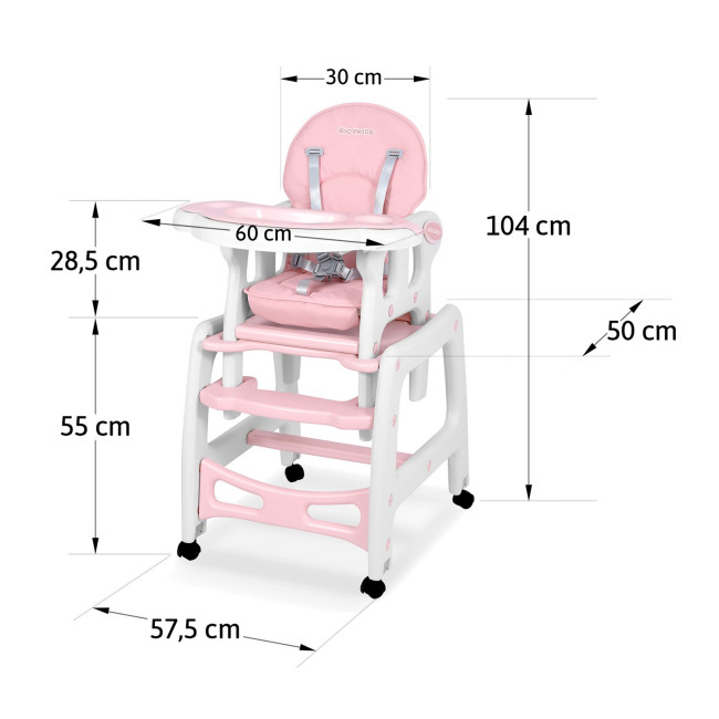 Стульчик для кормления 5-в-1 Ricokids Sinco розовый
