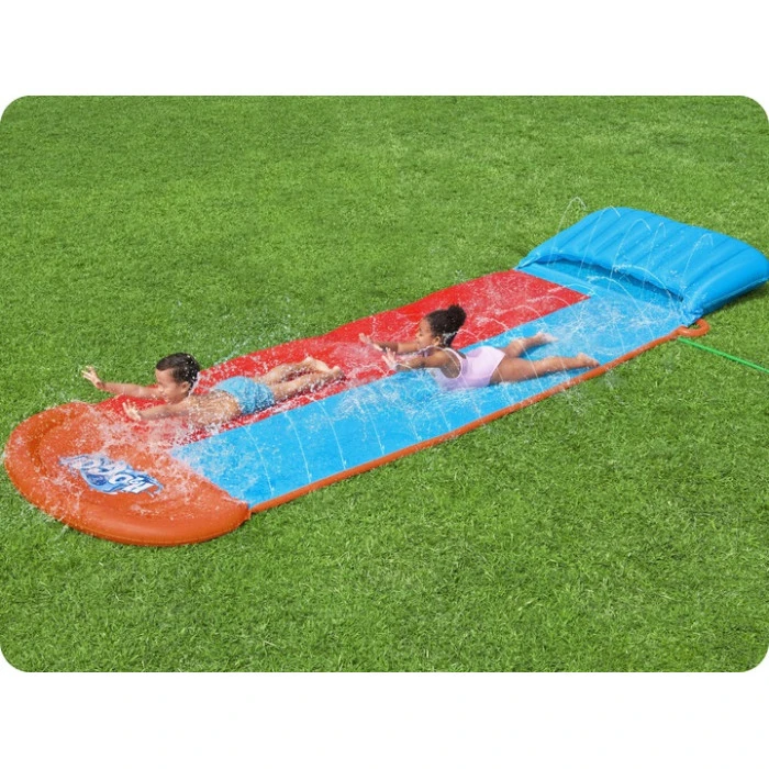 Водная горка двухместная Bestway 52478 488 см, красно-синяя