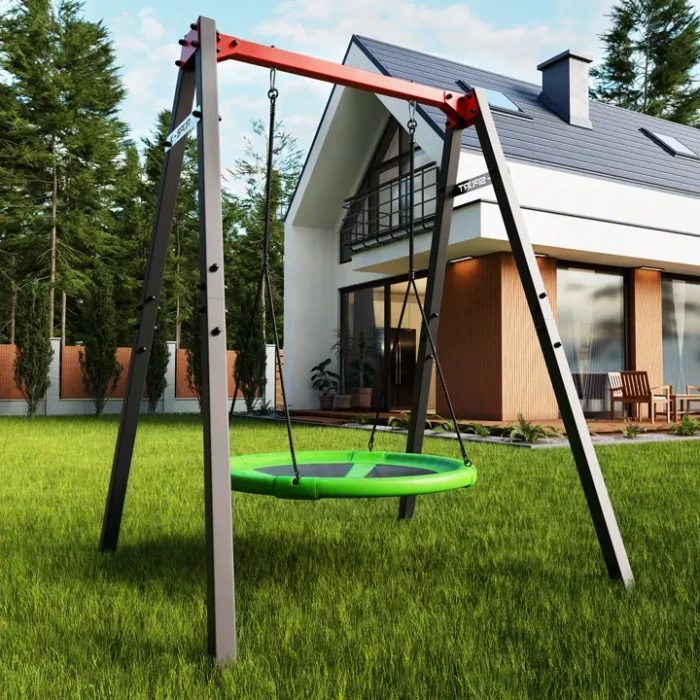 Качели с гнездом аиста K-Sport KSOZ016 MAX FUN - красно-серая