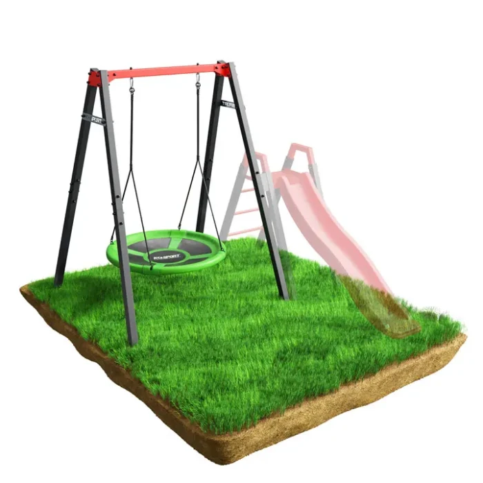 Качели с гнездом аиста K-Sport KSOZ016 MAX FUN - красно-серая