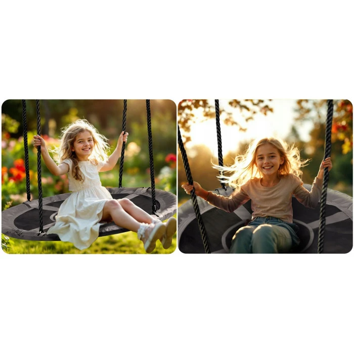 Качели Neo-Sport Swingo Гнездо аиста 120 см, черно-серая