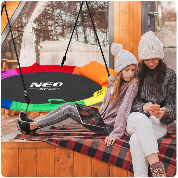 Гойдалка Neo-Sport Лелече гніздо Swingo XXL 110 см - різнокольорова