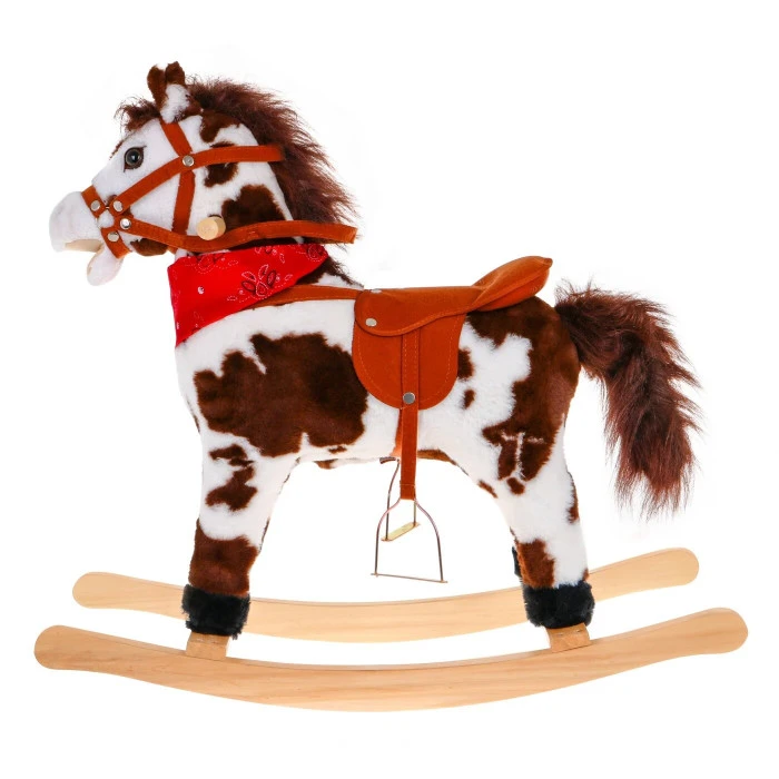 Лошадка качалка Ramiz TM152A, коричнево-белая
