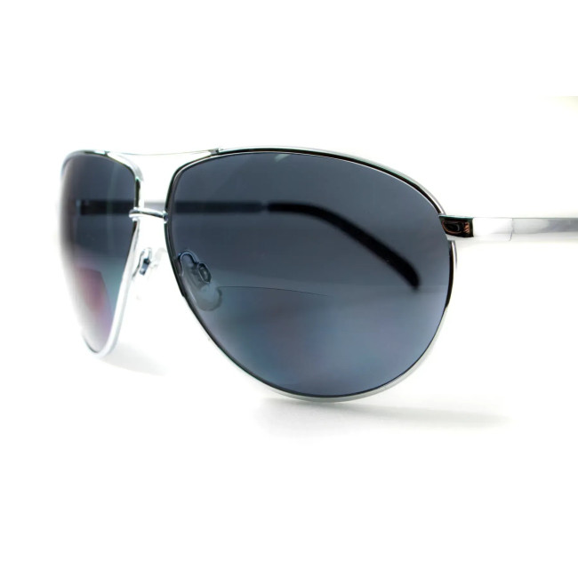 Окуляри захисні з біфокальною лінзою Global Vision Aviator (+3.0) (gray), сірі