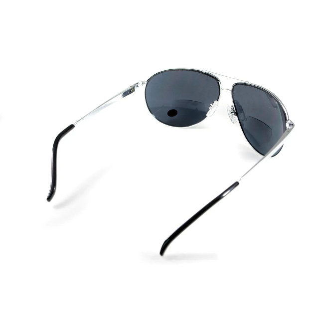 Окуляри захисні з біфокальною лінзою Global Vision Aviator (+3.0) (gray), сірі