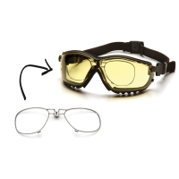 Окуляри захисні з ущільнювачем Pyramex V2G+RX Anti-Fog, жовті з діоптрійною вставкою