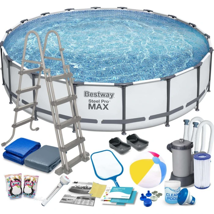 Басейн каркасний 18в1 Bestway 56462 Steel Pro Max 549 см - білий