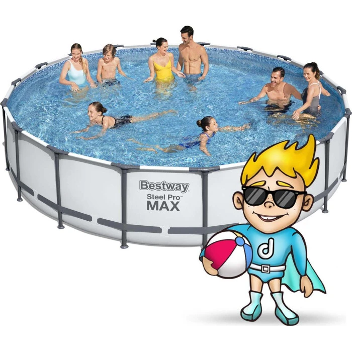 Басейн каркасний 18в1 Bestway 56462 Steel Pro Max 549 см - білий