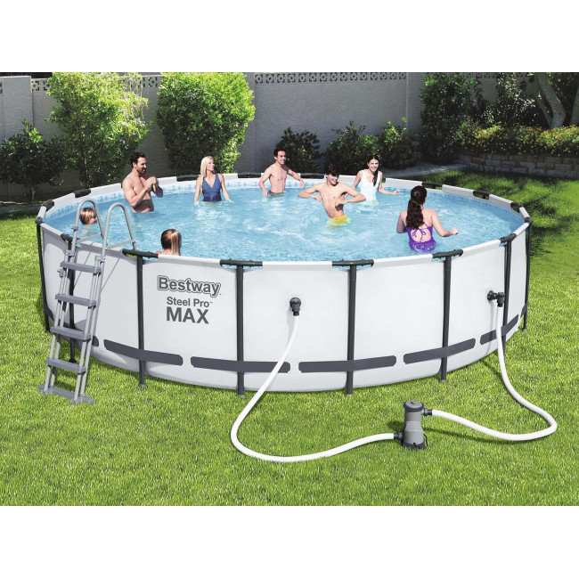 Басейн каркасний 18в1 Bestway 56462 Steel Pro Max 549 см - білий