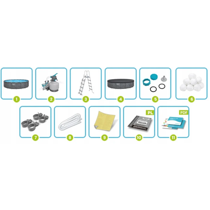 Бассейн каркасный 11в1 Bestway 561KA 549 х 274 х 132 см