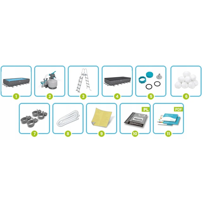 Бассейн каркасный 11в1 Bestway 561KG 732 х 366 х 132 см