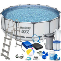 Каркасный бассейн 18в1 Bestway 56438, 457 x 122 см + машина для создания пузырей