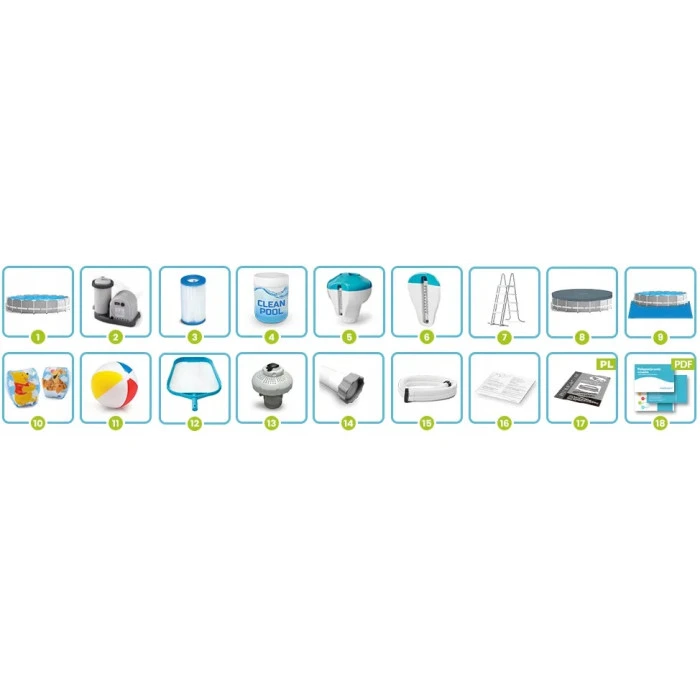 Бассейн каркасный 18в1 Intex 26756 610 х 132 см