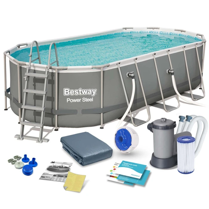 Басейн каркасний овальний 12в1 Bestway 56710, 549 x 274 x 122 см
