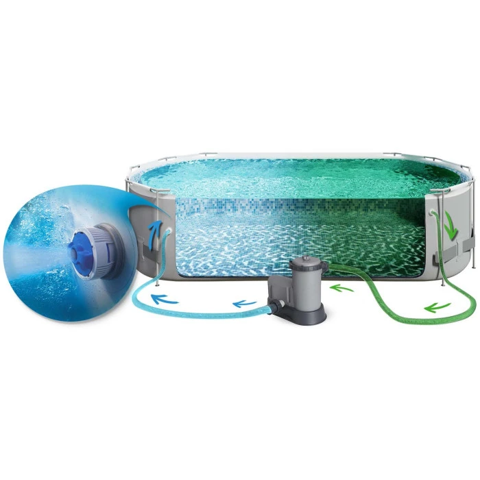 Басейн каркасний овальний 12в1 Bestway 56710, 549 x 274 x 122 см