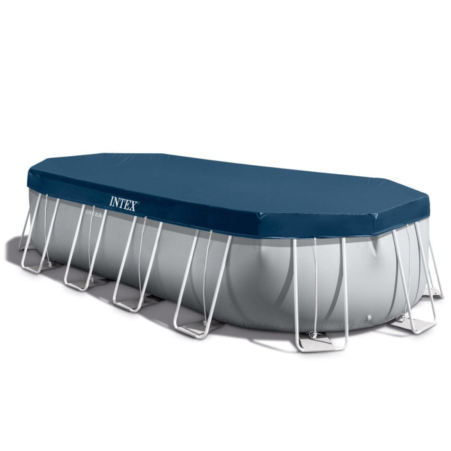Бассейн каркасный овальный 12в1 INTEX 26798, 610 x 305 х 122 см, серый