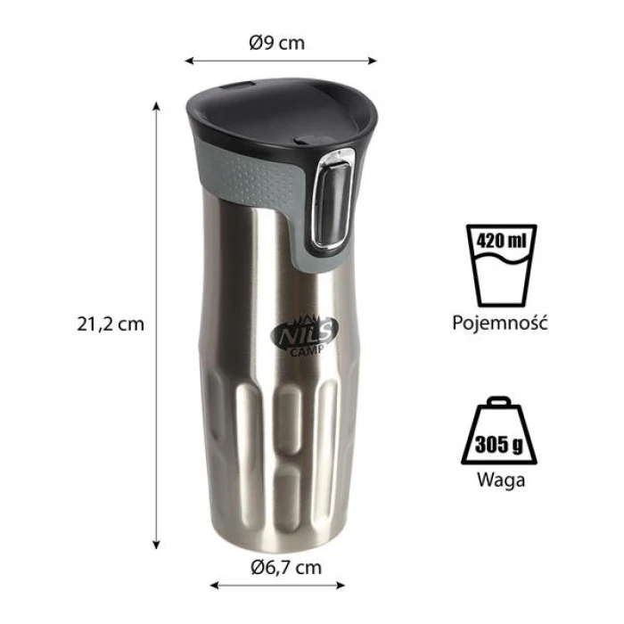 Термочашка NILS CAMP NCC06 420 мл серебряная