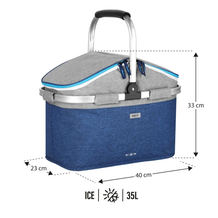 Термосумка NILS CAMP NC2901 35 л, синьо-сіра