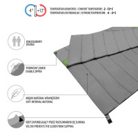 Двухместный спальный мешок NILS CAMP NC2011 серо-зеленый