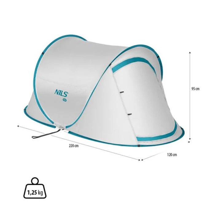 Палатка двухместная самораскладная NILS CAMP NC3743, светло серая