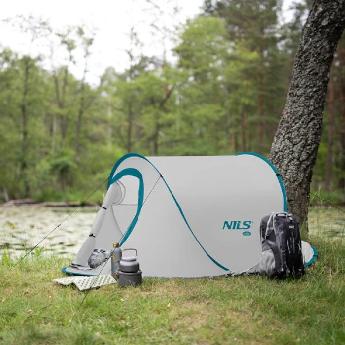 Палатка двухместная самораскладная NILS CAMP NC3743, светло серая
