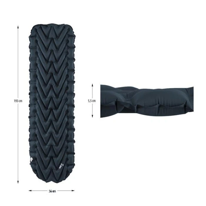 Надувной коврик NILS CAMP NC4005, 193 х 56 х 5,5 см - темно-серый