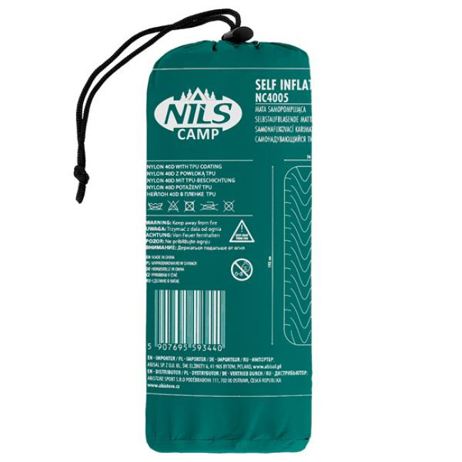 Килимок туристичний NILS CAMP NC4005, 193 х 56 х 5,5 см - темно-зелений