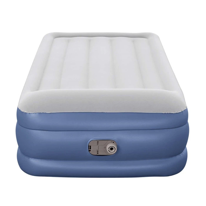 Матрац надувний Bestway 67628 з насосом 191x97 см, блакитно-сірий