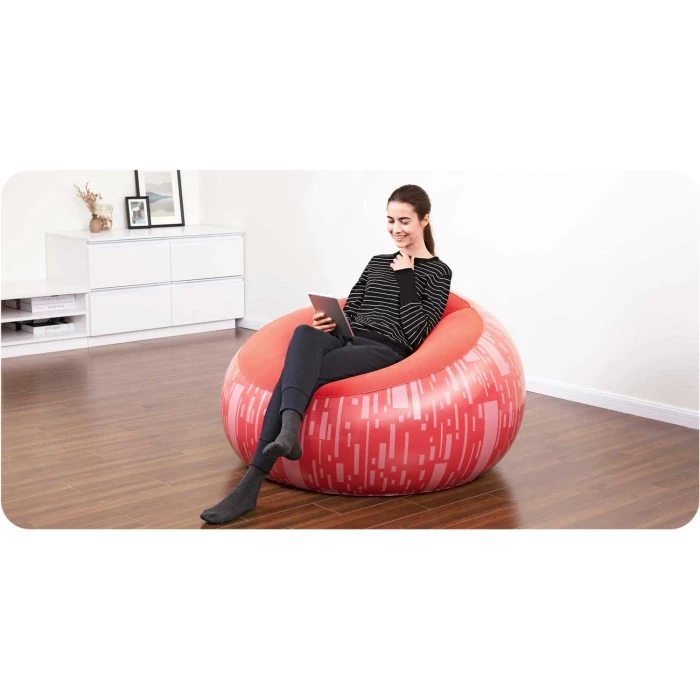 Крісло надувне Bestway 75052 112 x 112 x 66 см, червоне