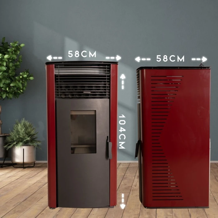 Пелетна піч-камін Thunder Garen Red 12кВт