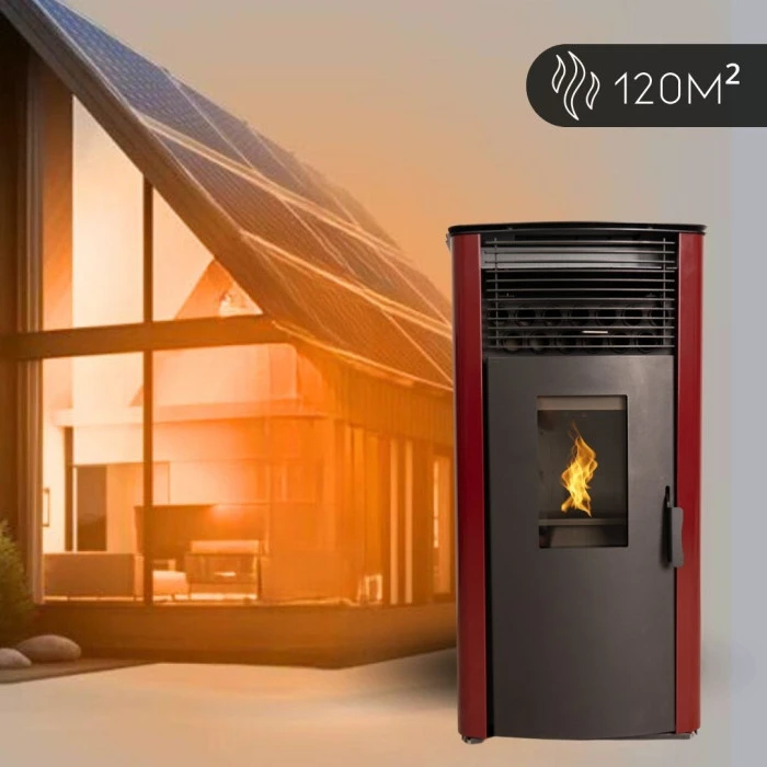 Пелетна піч-камін Thunder Garen Red 12кВт