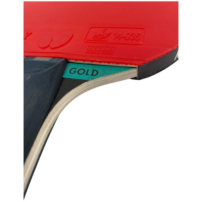 Ракетка для настольного тенниса BUTTERFLY Ovtcharov Gold, черно-красная.