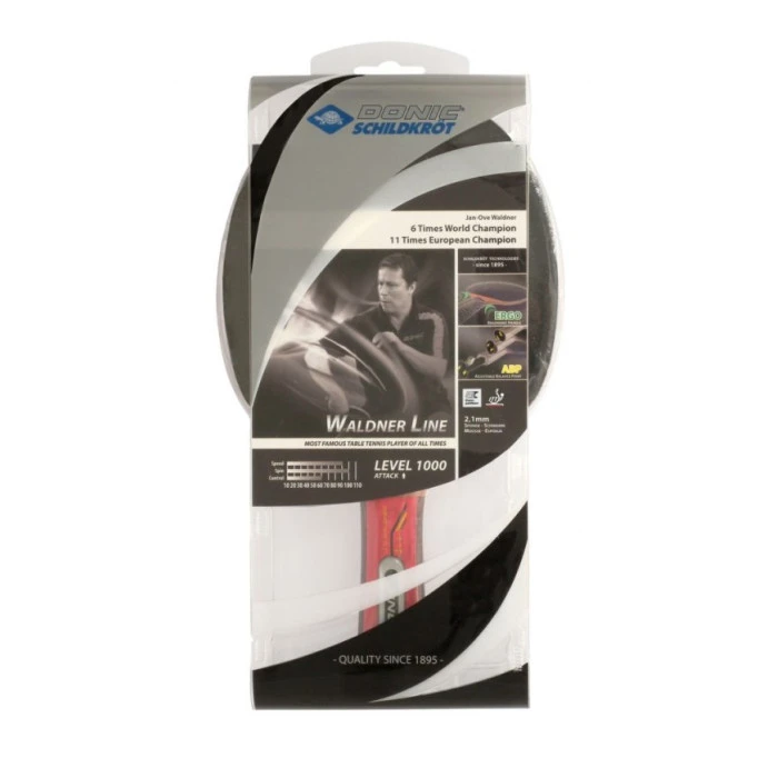 Ракетка для настольного тенниса DONIC WALDNER 1000, черно-красная.