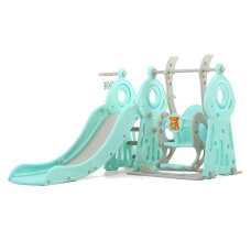 Детская горка с качелями 4в1 inSPORTline Swingslide, 145 х 180 х 120 см - бирюзово-белая